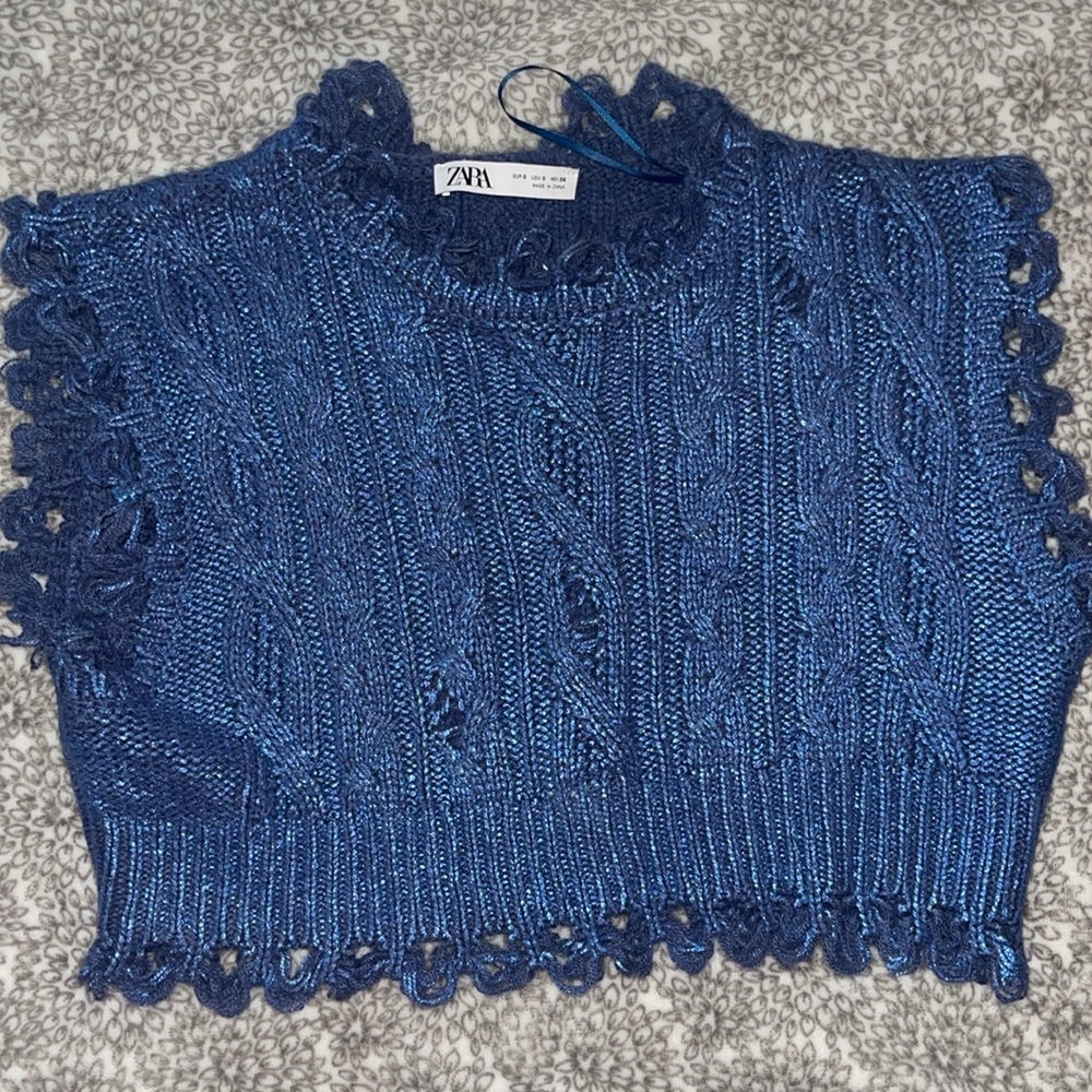 Zara metallic sweater vest